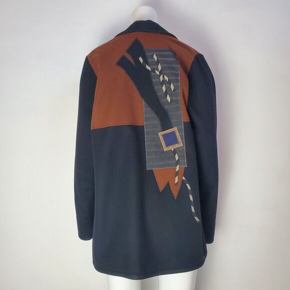 Vintage 90's Beppa Black Patchwork Wool Jacket - Picture 4 of 7